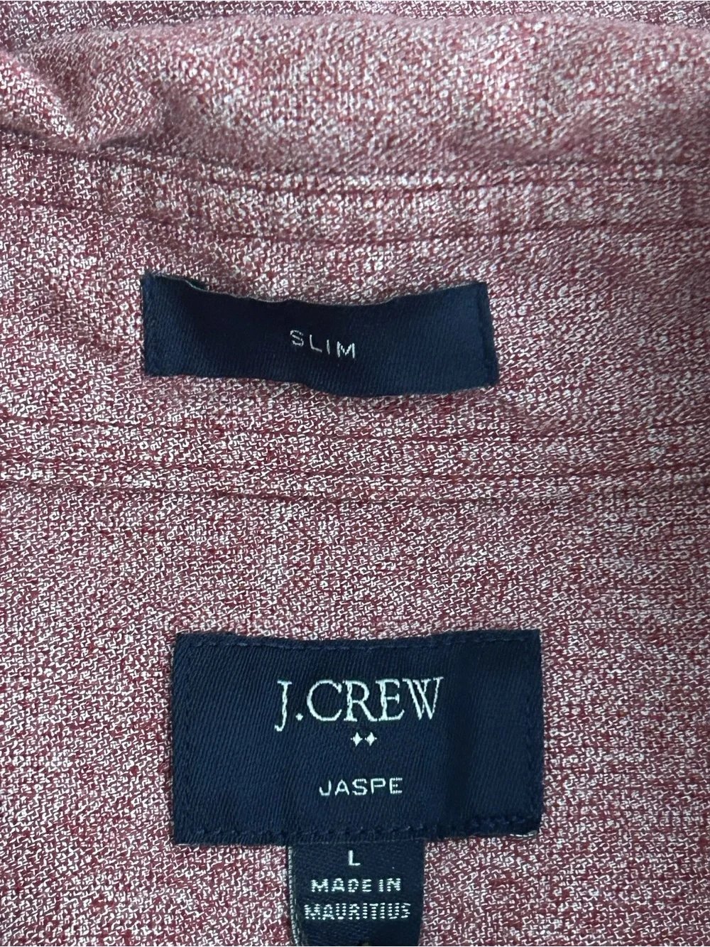 J.Crew Jaspe Slim Mens Large Red Button Down Long Sleeve Cotton Pocket